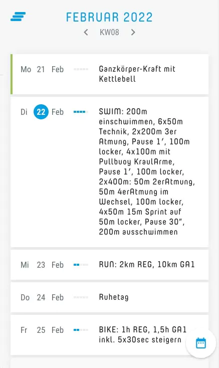 tristyle_app_2022-02_2 Tristyle App - Trainingsplan